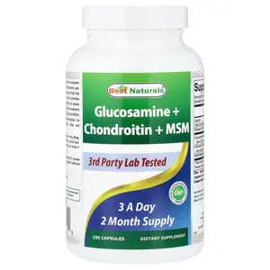 Best Naturals Glucosamine + Chondroitin + MSM, 180 Capsules