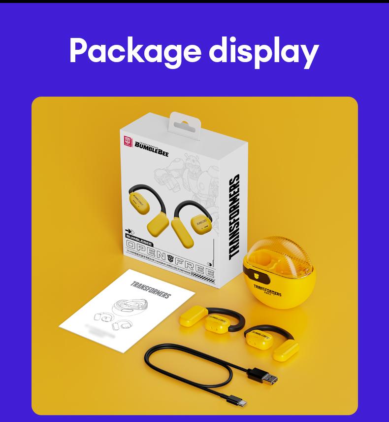 TRANSFORMERS TF-T09 Open Wireless Headphones with 2025 Bluetooth 6.0, 360° Stereo Sound, HD Voice Calls, Ergonomic Comfortable Design, Wireless Earbuds for Music & Phone Calls