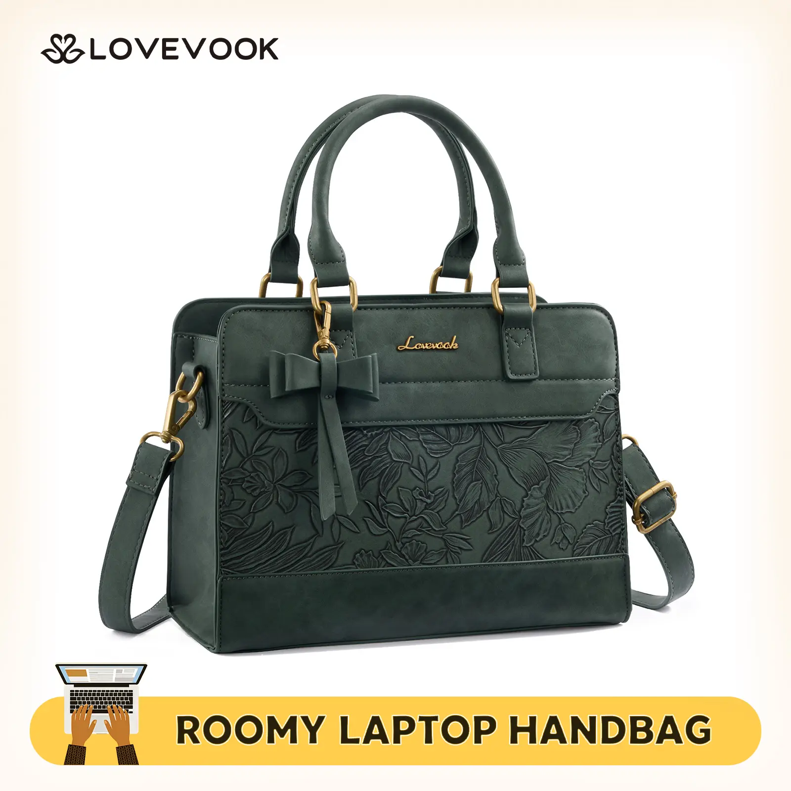 LOVEVOOK 11.5inch Small Handbag for Women, PU Leather Tote Bag, Bow-decorated Wallets, with Adjustable and Detachable Shoulder Straps, Satchel Shoulder Crossbody with Zipper,Perfect Gift Choice