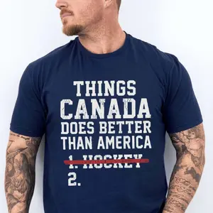 Funny Hockey Shirt, Things Canada Does Better Than America, Sarcastic Ice Hockey Gift, American Hockey Fan Hoodie, Unisex Sweater Pullover Tee