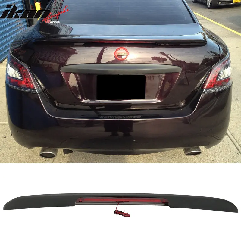 IKON MOTORSPORTS Rear Spoiler Wing with LED Brake Light for Nissan Maxima 2009-2015 OE-Style Matte Black