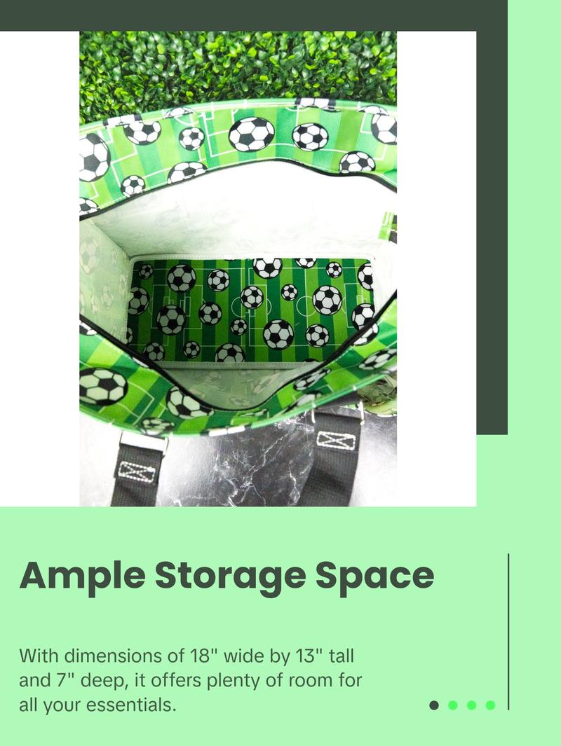 Here For The Goals with Black Trim Large Organizer Tote Carrying Bag Durable Folding Bag