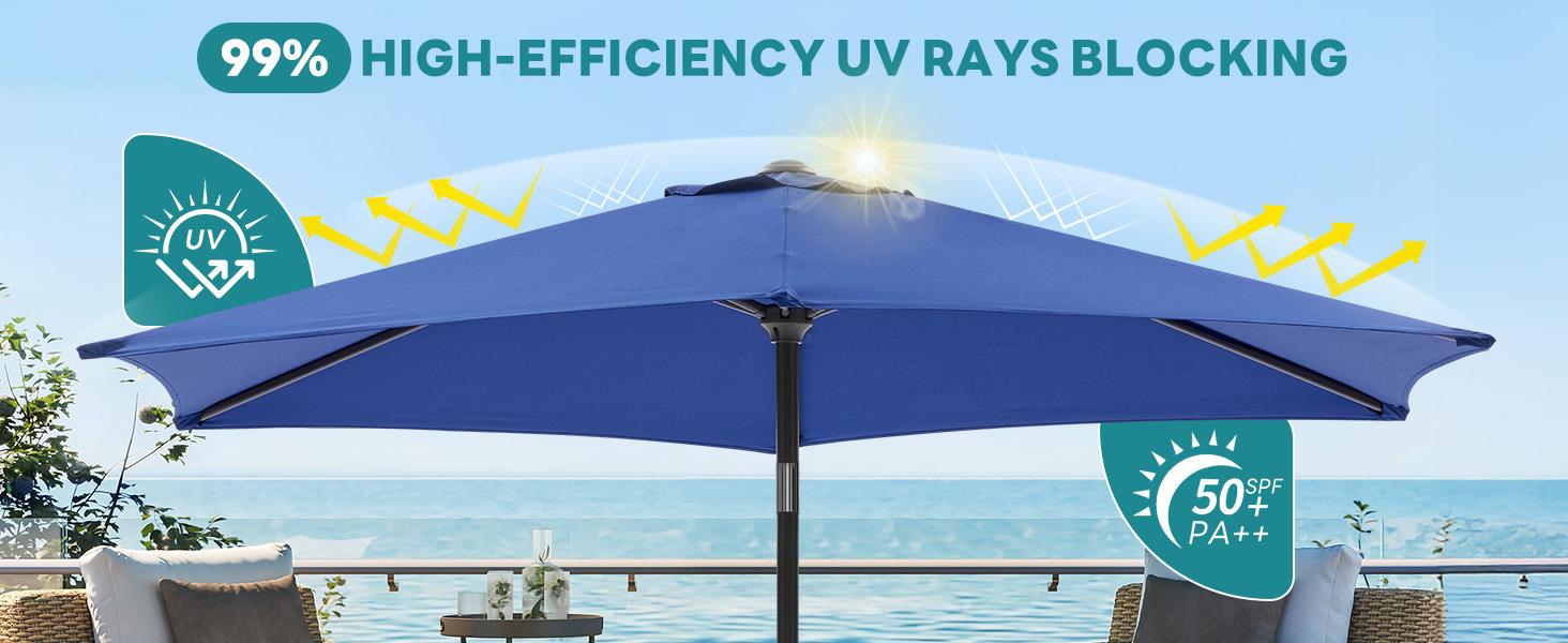 7.5ft Patio Umbrella with Tilt and Crank Button & 8 Sturdy Ribs Waterproof, Patio Table Umbrella Perfect for Poolside, Terrace, Beach and Outdoor Restaurant 7.5ft Patio Umbrella with Tilt and Crank Button & 8 Sturdy Ribs Waterproof, Patio Table Umbrella Perfect for Poolside, Terrace, Beach and Outdoor Restaurant