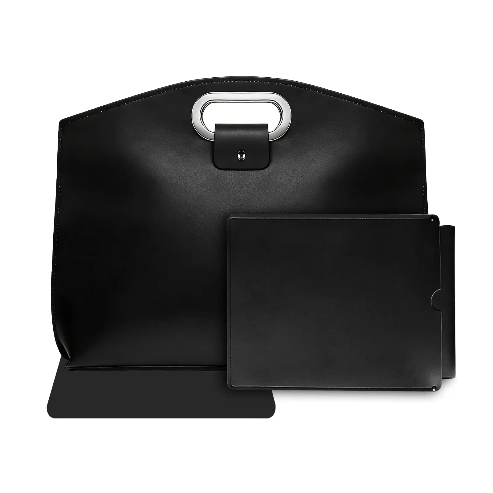 Waterproof PU Leather Laptop Tote Bag for Women, Chic 2-Piece Handbags Set with Metal Handles & 13" Tablet Sleeve for 15" Laptops, 2 Pcs Set, Handbags For Women, Laptop Bags
