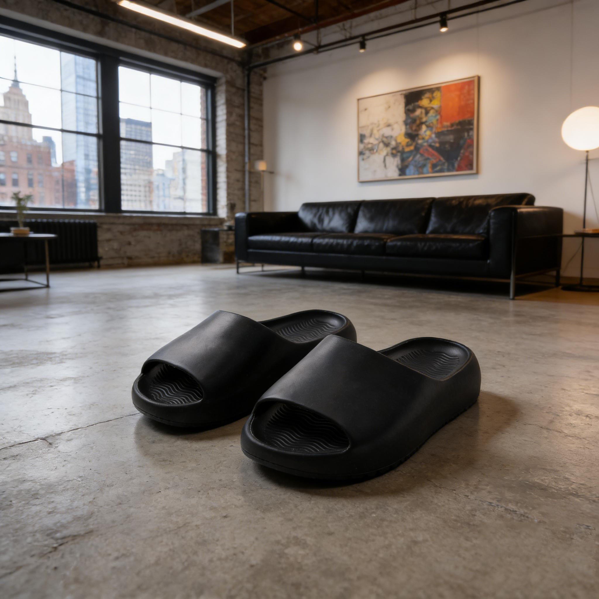 Lumubby Pillow Slippers for Women & Men Non-Slip Quick-Drying EVA Material Ultra Cushion 1.7-inch Thick Sole Breathable Anti-Slip Textured Style Shower Slides