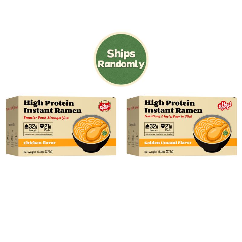 Healspot High-Protein Instant Ramen – Golden Umami Flavor, 6-Pack, Non-Fried Plant-Based Noodles with Broth, 32g Protein, Low Fat, Low Carb, Non-GMO