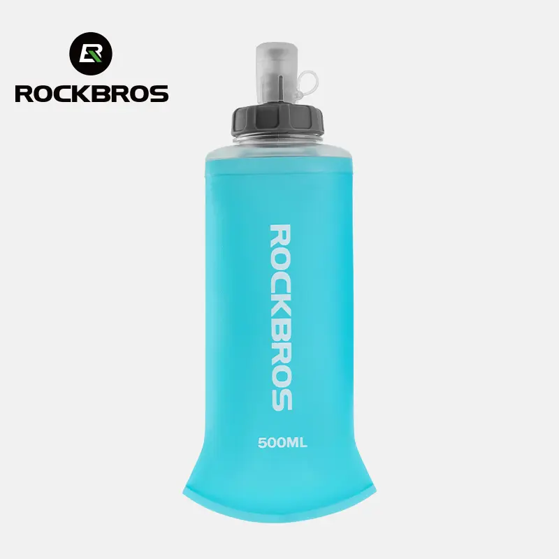 ROCKBROS 500ml Compact TPU Collapsible Soft Flask - Abrasion-Resistant Portable Sports Water Bottle for Running, Hiking, Water Bottles, Abrasion Resistant Sports Water Bottles