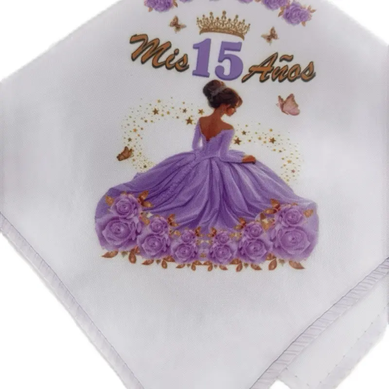 10x10in 100% Polyester Decorative Napkins Set (12pcs for Guests) - Party Pack Bulk Napkins, Durable, Easy-to-Clean, Elegant Message Print Quinceanera Festival Tableware