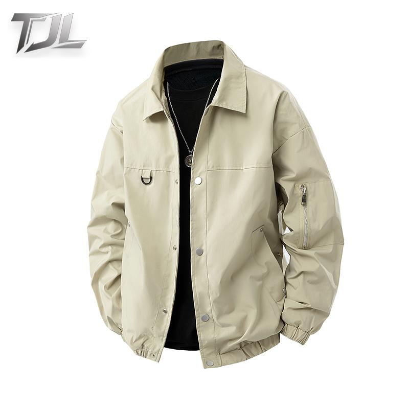 TJL Men's Casual Jacket - Lightweight Streetwear  Up Coat with  Pockets, Modern Fit Grey Outerwear for Daily Wear winrar  variety  jacket