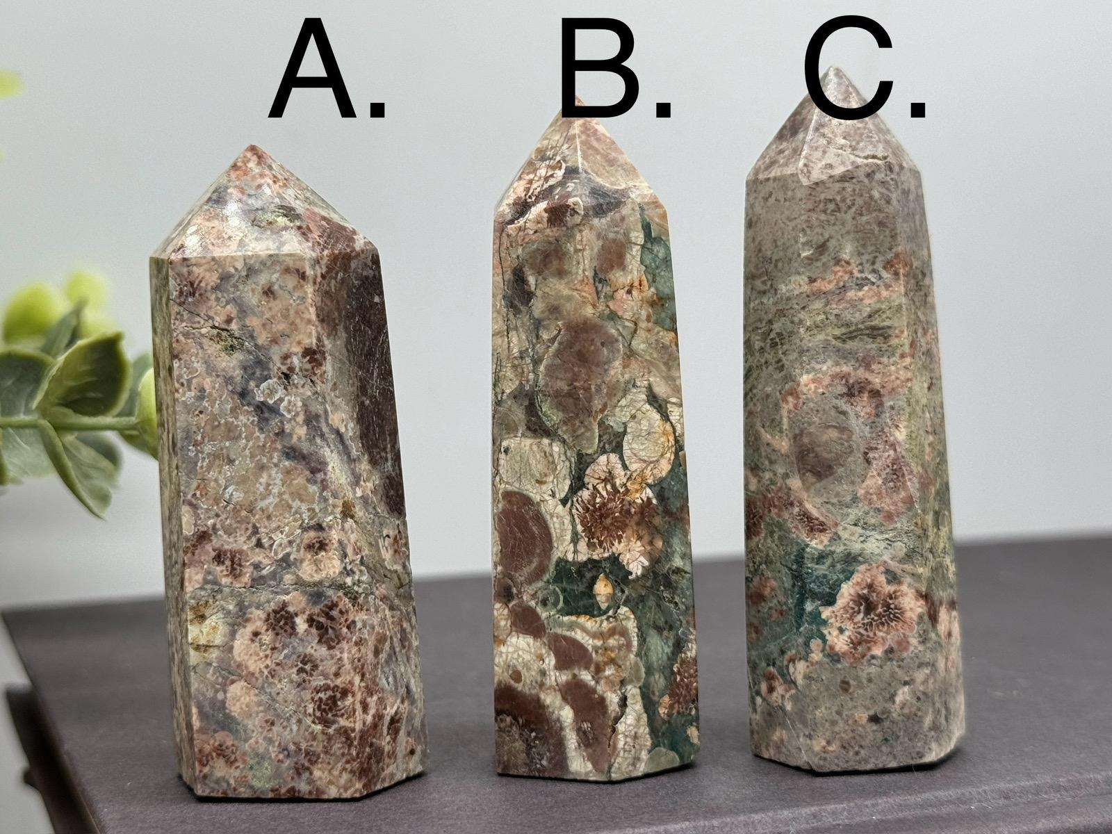 Green Cherry Blossom Agate Towers  Available now from Urban Rutile