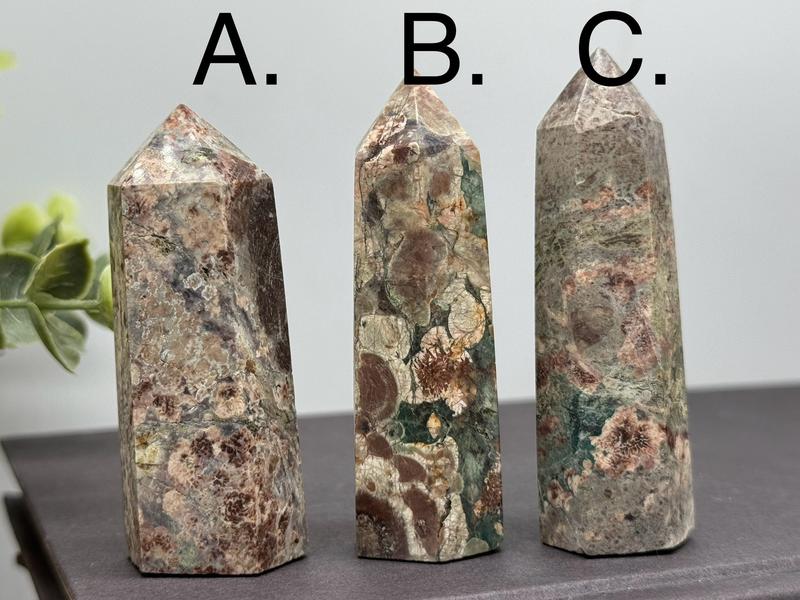 Green Cherry Blossom Agate Towers  Available now from Urban Rutile