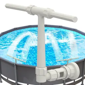 Pool Fountain - Dual Spray Water Fountains for Above Ground Pools, Above Ground Pool Accessories, Adjustable Waterfall Pool Sprinkler Fountain for Cooling & Relaxation