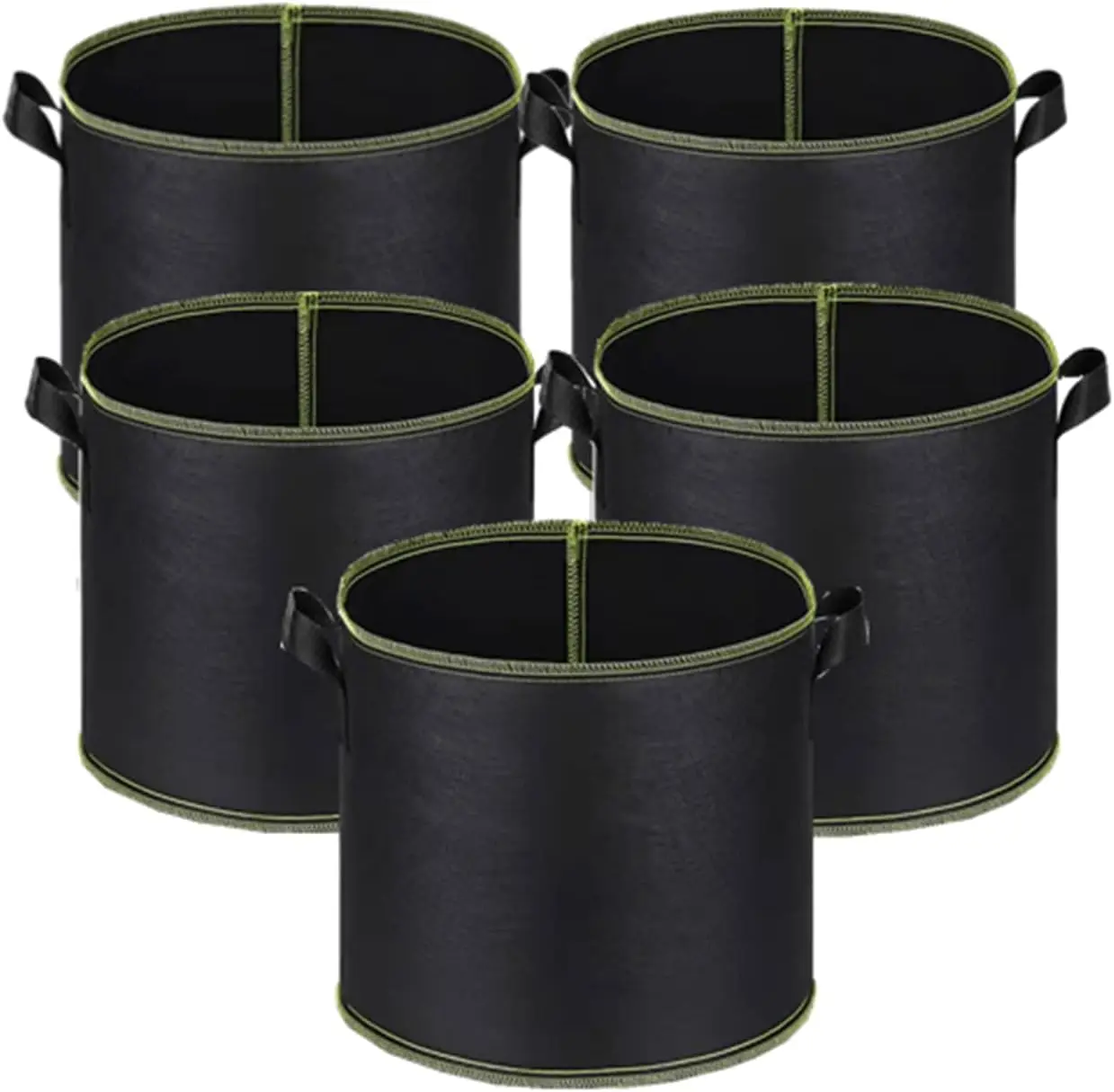 5 pack 3 Gallon Grow Bags Nonwoven Fabric Pots with Handles Heavy Duty Thickened Garden Pots for Fruits, Vegetables, and Flowers