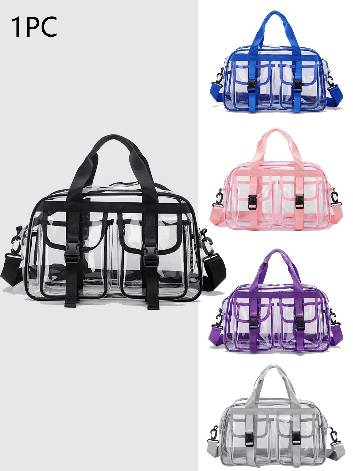 Trendy  simple and transparent one-shoulder hand luggage bag, portable messenger bag, Cross Body Bag, niche design   detachable fashion shoulder bag, classic and versatile multi-color optional, suitable for daily commuting, shopping and traveling.