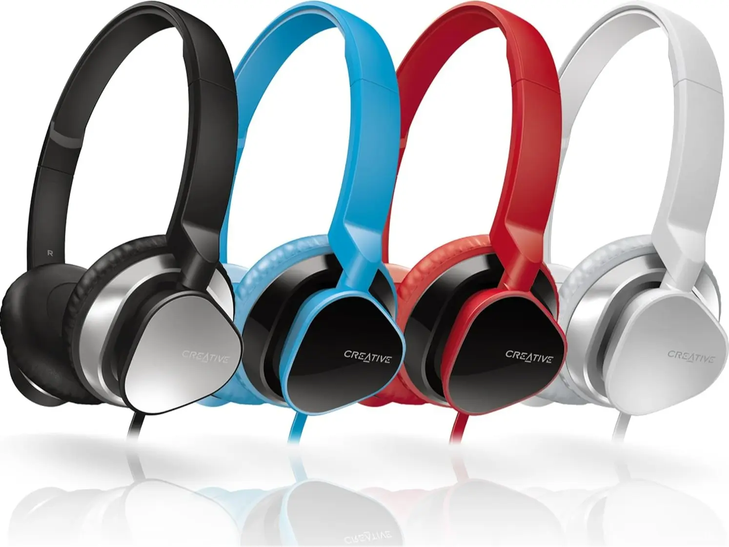 CREATIVE HITZ MA2300 On Ear Headphone with 30mm Drivers, Flat Folding Ear Cups, In-Line Remote and Mic - Choose Color