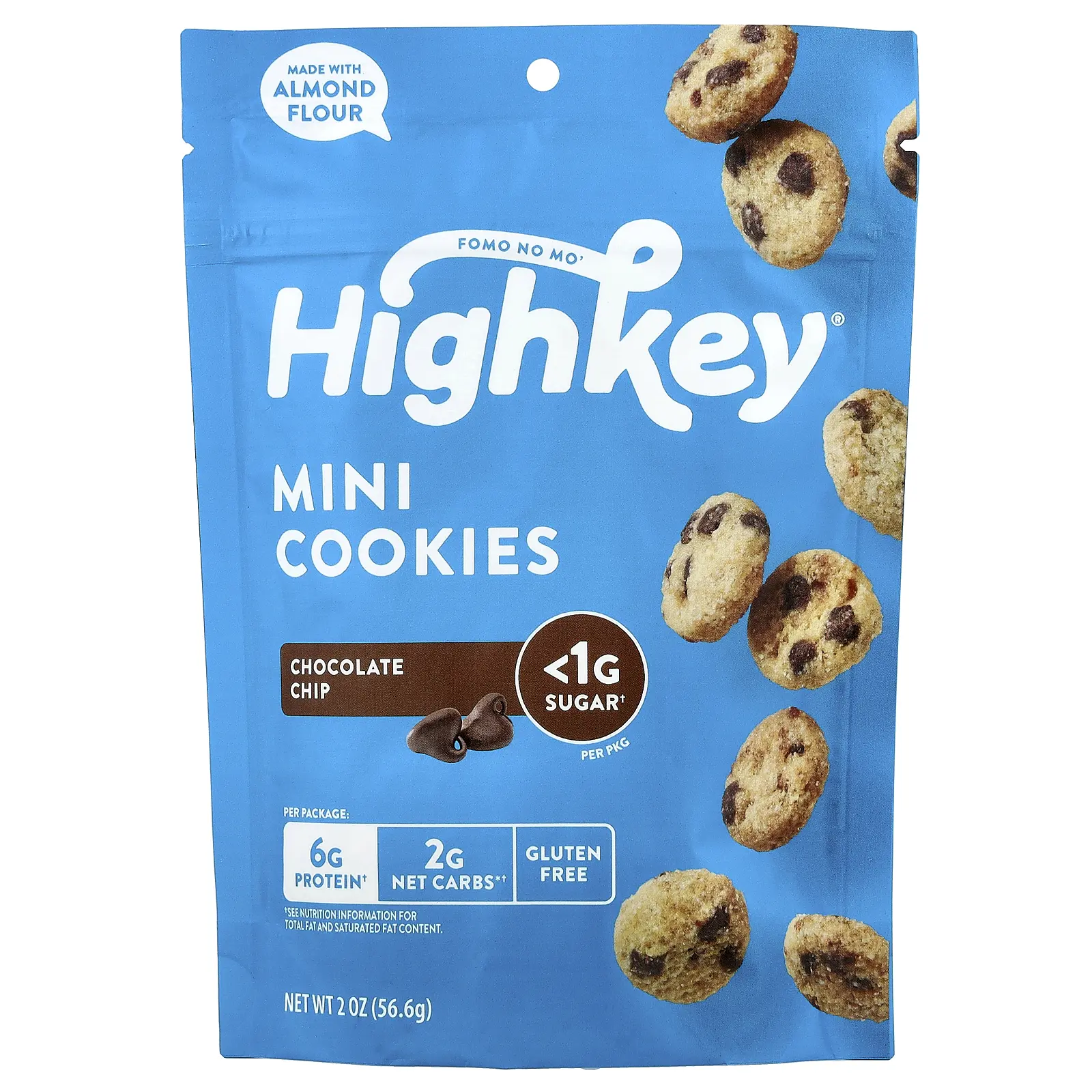 HighKey Mini Cookies, Chocolate Chip, 2 oz (56.6 g)