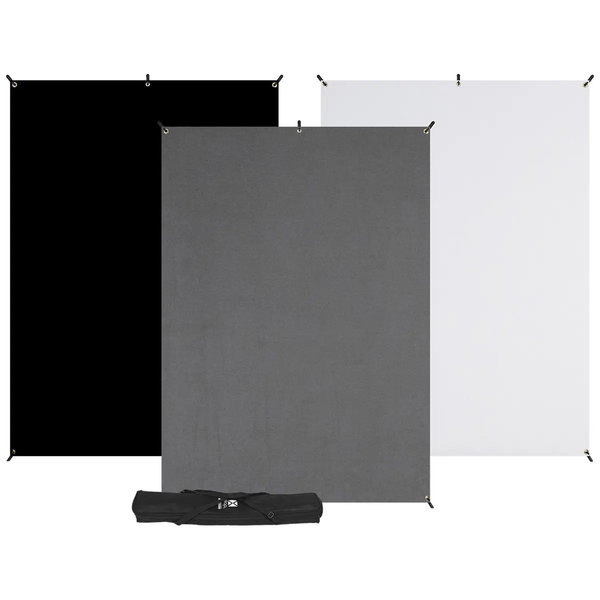 Westcott 5x7' X-Drop Durable Matte Polyester Wrinkle-Free Camera Backdrop Kit - 3-Pack Multi-Color Backdrops, Stand, Camera Accessories for Photography