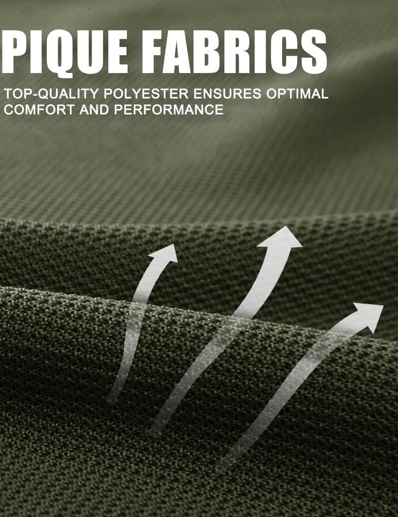 MAGCOMSEN Men's Polo Shirt Quick Dry Performance Short Sleeve Pique Jersey Golf Work Polo Shirt Casual Menswear Top Outdoorfun