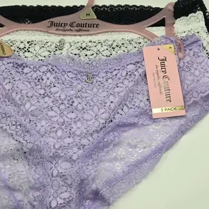 Juicy Couture Women's Size M Cheeky panties Set of 3. All lace Multicolor Set