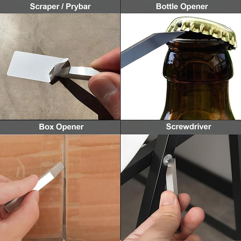 VAYWET The Mighty Bar - Super Strong Stainless Steel Keychain Pry Bar for Everyday Tasks EDC Prybar Heavy Duty EDC Keychain Pry Bar Tool (No ring) Portable Household Multifunctional, Small Keychain Accessories