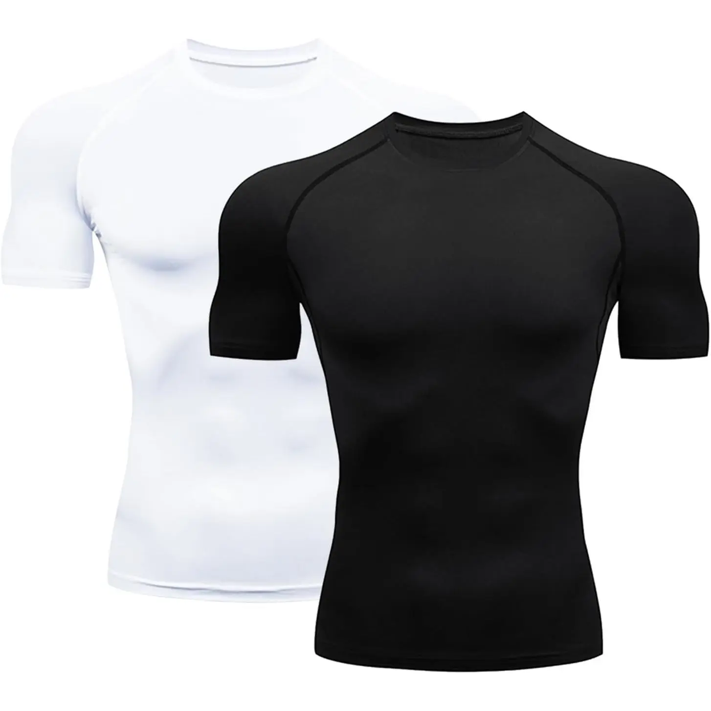 Men's Short Sleeve Compression Rash Guard Shirt - Dry & Comfortable, Quick Dry, Breathable, High Elasticity Activewear Baselayer for Gym Workout, Surfing, Sun UV Protection, Seamless Stitch Shapewear, Frisbee