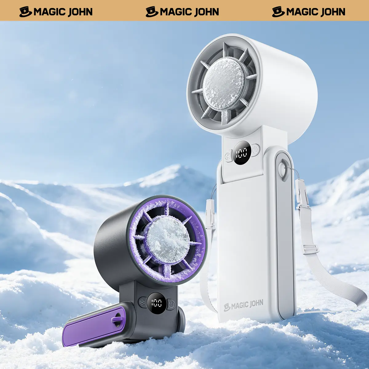 NEW-MAGIC JOHN 3 in 1 Mini Handheld Cooling Fan, 199 Speed Wind Power & Ice Cooling Function, Small Foldable 3-IN-1 Neck/Desk/Hand Fan, Pocket Design for Travel/Summer/Concerts/Lash, Gifts for Girls,back to school,back to school haul