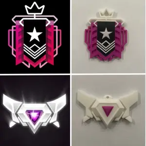 Rocket League SSL & Rainbow 6 Siege CHAMPION (3D PRINTED KEYCHAINS)