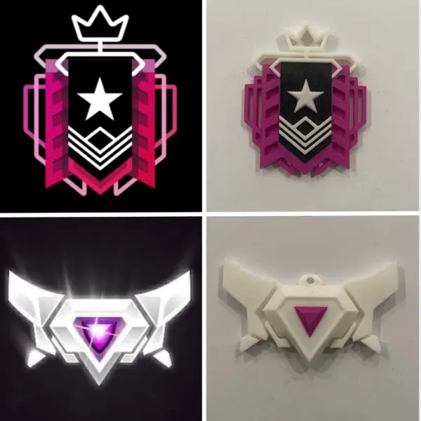 Rocket League & OG Rainbow 6 Siege RANKED KEYCHAINS (3D PRINTED KEYCHAINS)