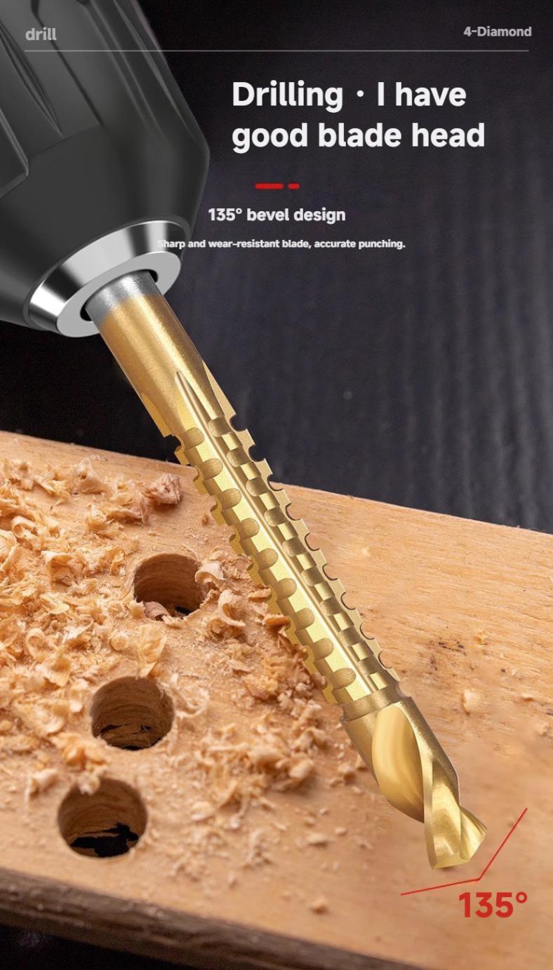 Titanium-Plated High-Speed Steel 6Counts Metalworking Set for Drilling Screwing Boring Carving Cutting Polishing Durable Tools Plunge Titanium-Plated High-Speed Steel 6Counts Metalworking Set for Drilling Screwing Boring Carving Cutting Polishing Durable Tools Plunge