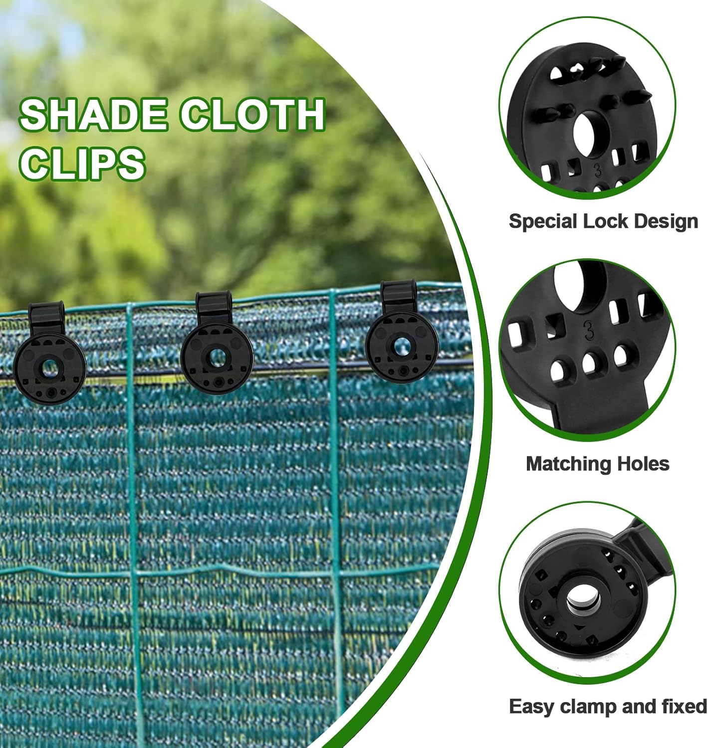 Universal Shade Clothes Clips for Sun Shade Sail Tarpaulin Mesh Canopy Fence, Shade Cloth Heavy Duty Lock Grip, Shade Cloth Clips Windproof Awning Clamp Grip (50, Black)