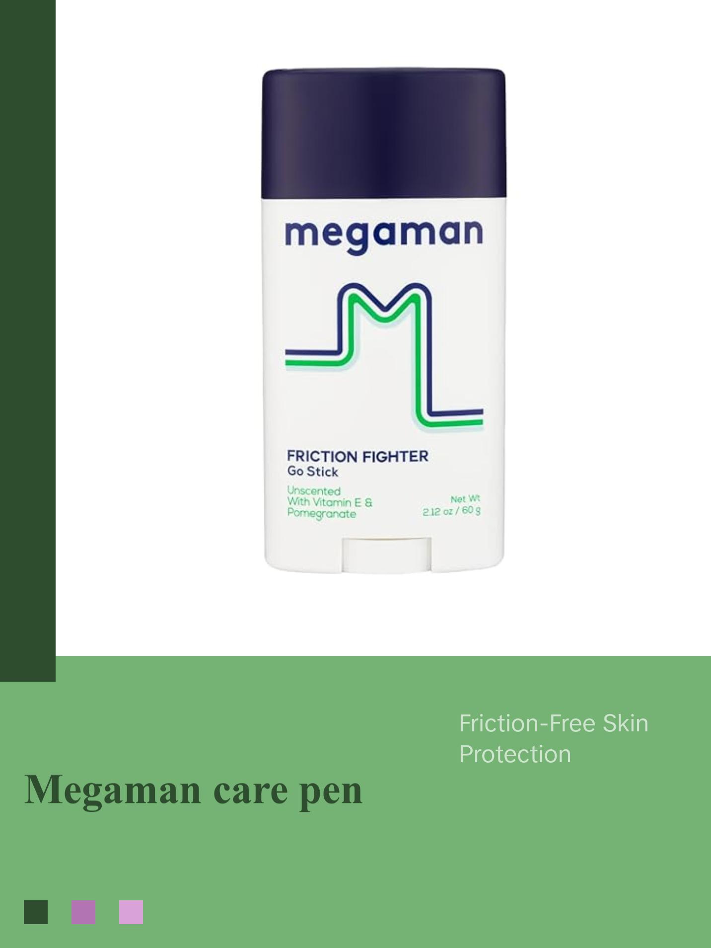 Megaman Friction Fighter Go Anti-Chafe Stick | Prevents skin chafe & irritation | Thighs, arms, & more | 2.12 oz Megaman Friction Fighter Go Anti-Chafe Stick | Prevents skin chafe & irritation | Thighs, arms, & more | 2.12 oz