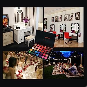 BEAUTY GLAZED 35 Pigmented Eyeshadows , Multi-Finish Matte and Shimmers Makeup , Waterproof Blendable Eye Makeup , Cruelty- Free Makeup Palette