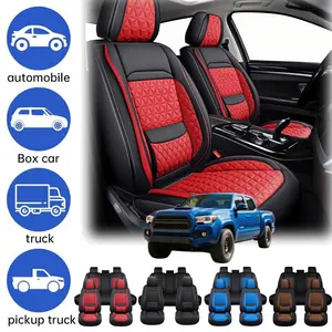 For Toyota Tacoma 2014-2023 Car Seat Covers with Comfort 3D Foam Back Support, Upgraded Full Napa Leather Full Surround Design with Storage Bag, Front Rear Cushion Pad Full Set, Waterproof 5 Seat Covers For Car Pickup Truck Interior Decoration Accessories