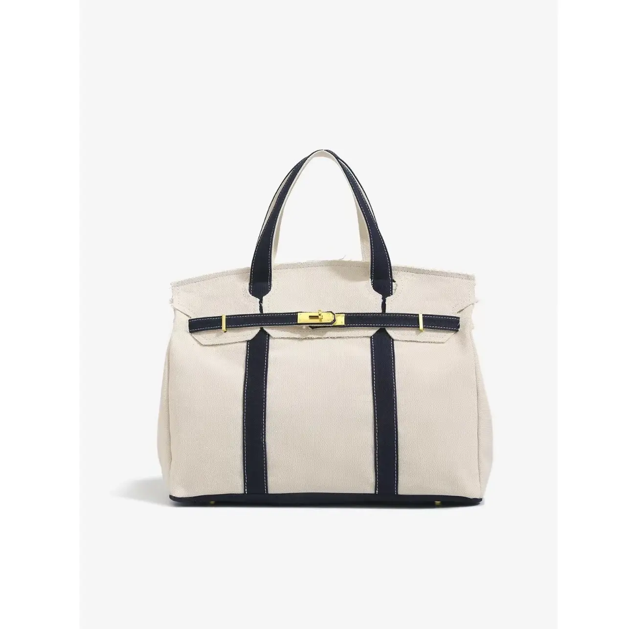 Women's 2026 New Arrival Luxurious Niche Color-Blocked Canvas Tote - Spacious Trendy Commuter Bag, Portable Shoulder Bag, Travel Lightweight with Intentional Distressed Look, Travel Lightweight Bag