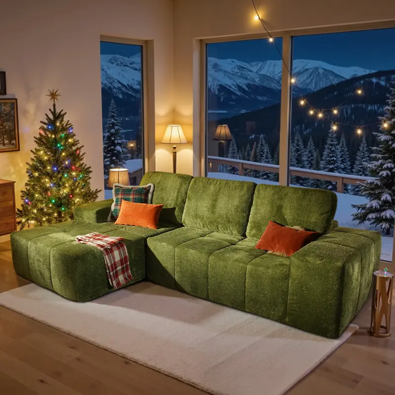 CAODOC Oversized Starry Sky Sofa - Boneless Sectional Couch with Comfy Chaise L Shape Deep Seat Modular Sleeper for Living Room Lounge No Assembly Required