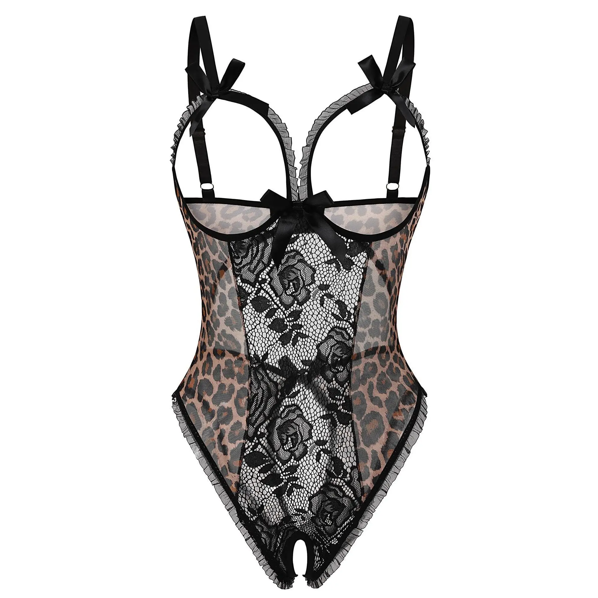 Avidlove Women's Backless Floral Lace Babydoll Mini Bodysuit with Cutout Bra & Adjustable Straps for Everyday & Bridal Wear Fitted Womenswear
