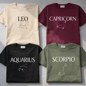 12 Zodiac Constellation T-Shirt Collection, Minimalist Astrology Tee for Women and Men, Star Sign Graphic Shirt, Horoscope Gift, Aries Taurus Gemini Cancer Leo Virgo Libra Scorpio Sagittarius Capricorn Aquarius Pisces