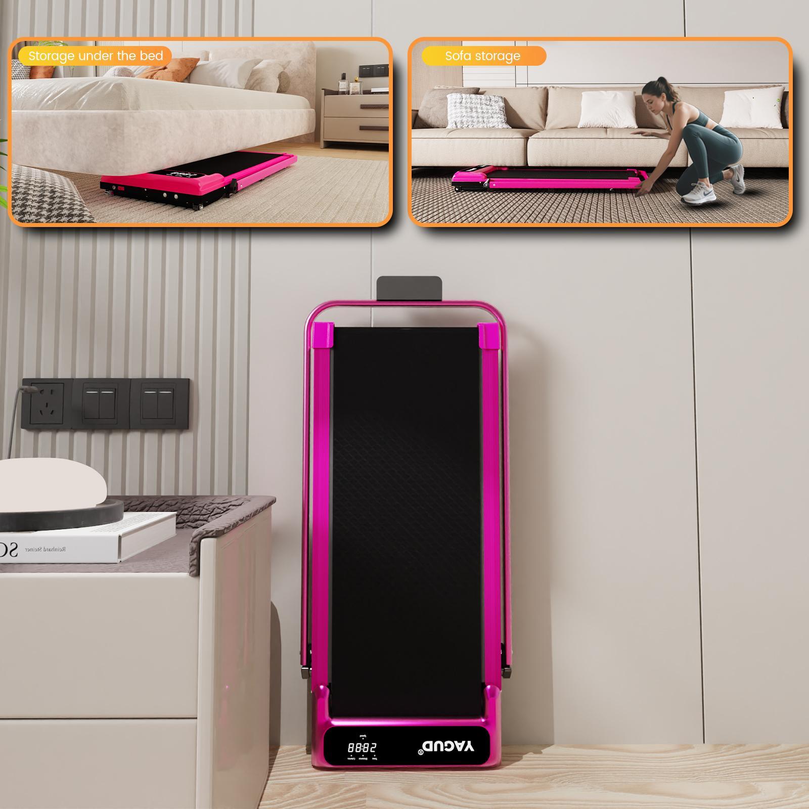 YAGUD Compact Incline Walking Pad with Handle Bar, Foldable Electric Treadmill with Handles and 3.5HP Powerful Motor, Portable Small Walking Pads Treadmill for Home Small Spaces,265LBS Weight Capacity