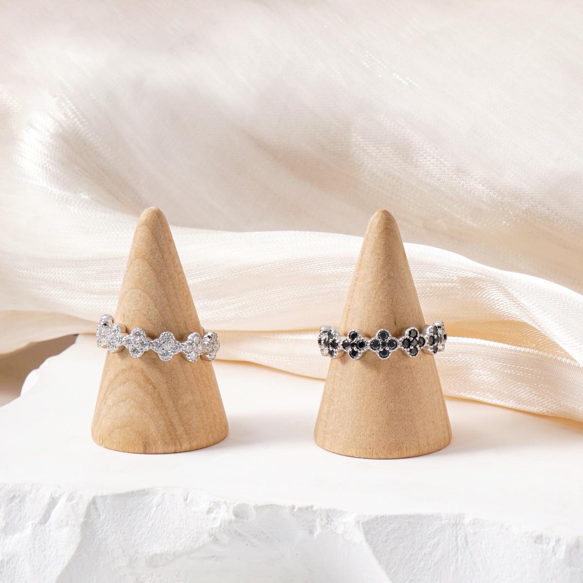 Delzzad 0.6ct Luxury Floral Eternity Band Cluster Ring Synthetic Moissanite Wedding Bands Ring S925 Moissanite Jewelry Perfect Birthday Engagement Wedding Anniversary Gift