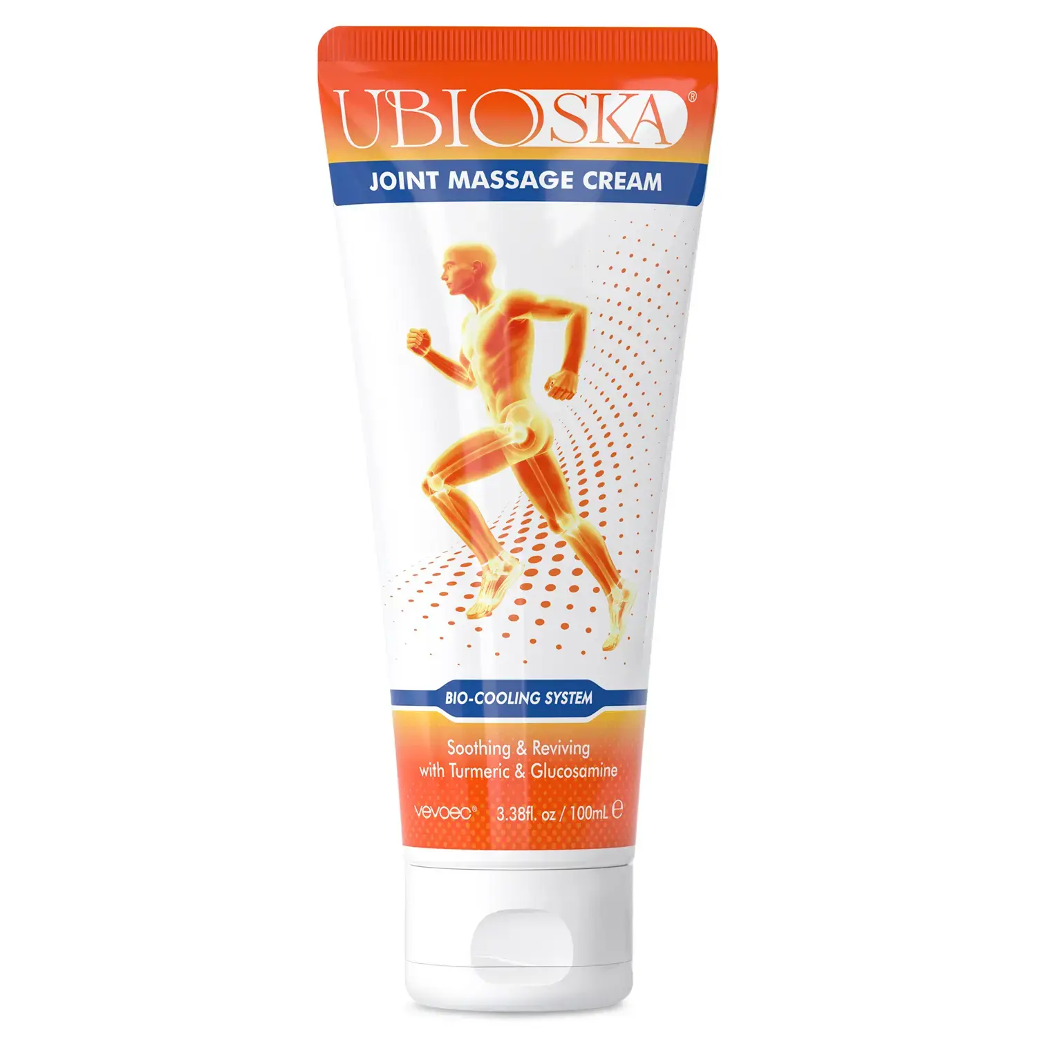 BIOSKA Joint Massage Cream (3.4 fl oz) | Deep Penetrating Formula with Glucosamine, Chondroitin, Hyaluronic Acid, Menthol, Turmeric & MSM | Fast Relief for Neck, Hands, Knees, Hips, Lower Back, Feet & Muscle Discomfort | Non-Greasy, Travel-Friendly