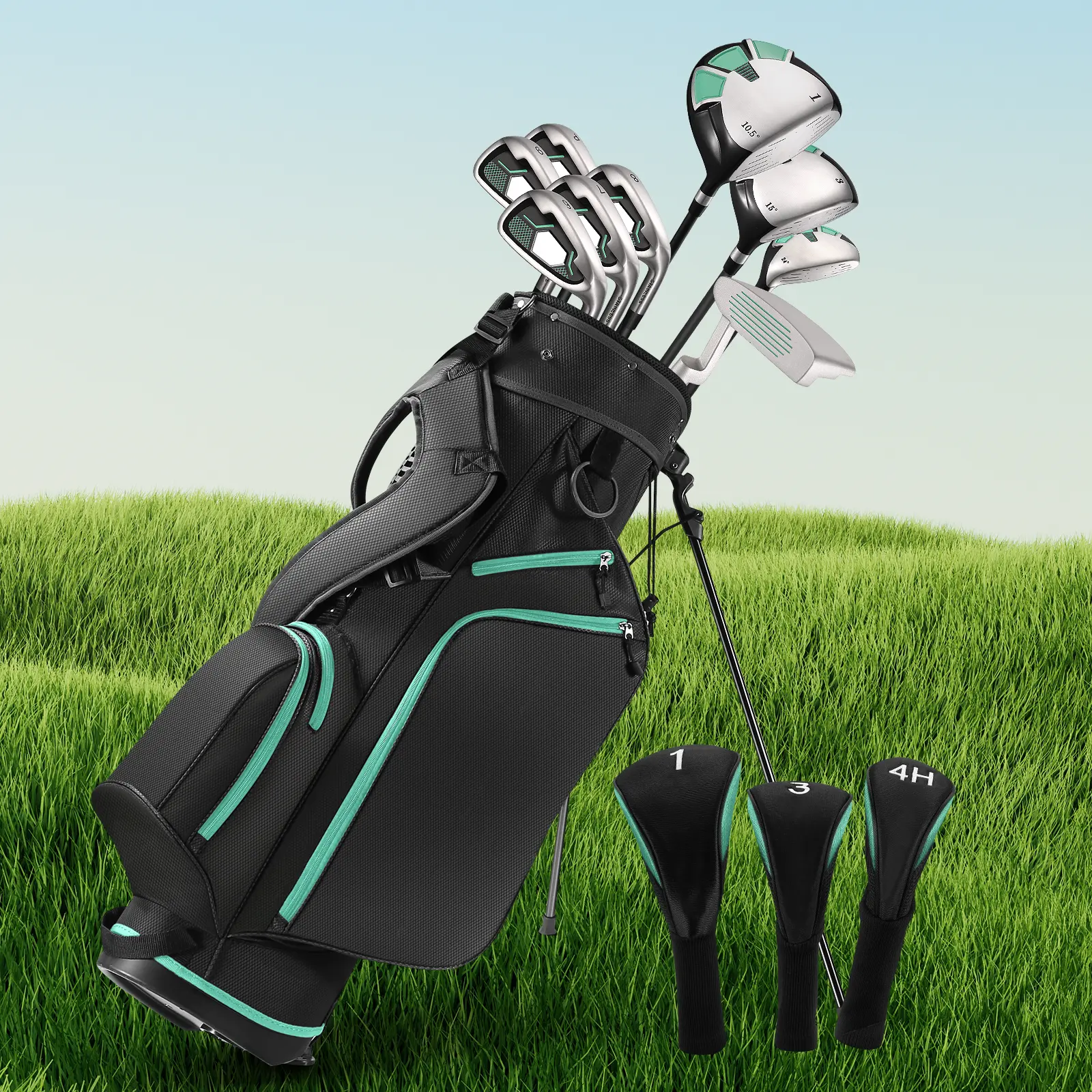 Complete Golf Clubs Set Golf Men's Regular 9-Piece Complete Set - Right Hand -Green Complete Golf Clubs Set Golf Men's Regular 9-Piece Complete Set - Right Hand -Green