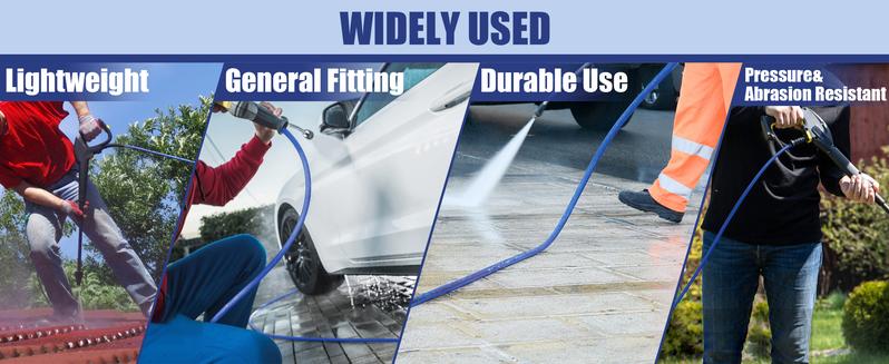 FIXFANS Pressure Washer Hose - 50ft X 1/4 Inch High Power Extension Hose - Kink & Wear Resistant - Compatible with M22 Fittings - 3600 PSI, ChristmasGift FIXFANS Pressure Washer Hose - 50ft X 1/4 Inch High Power Extension Hose - Kink & Wear Resistant - Compatible with M22 Fittings - 3600 PSI, ChristmasGift