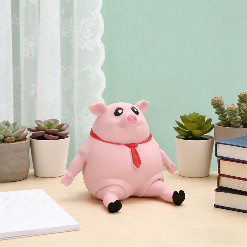 Cute and elastic pink pig plush toy | Super stress relieving toy | Creative and fun gift