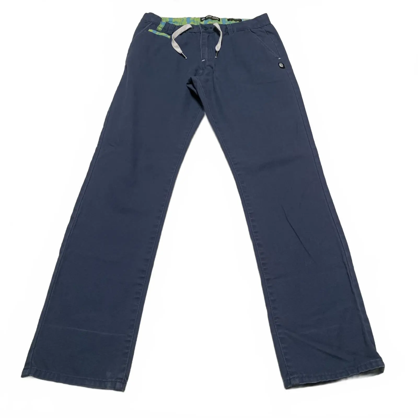 Ecko Unltd. Men's See Measurements Blue Fit-Straight Casual Pants Navy Blue