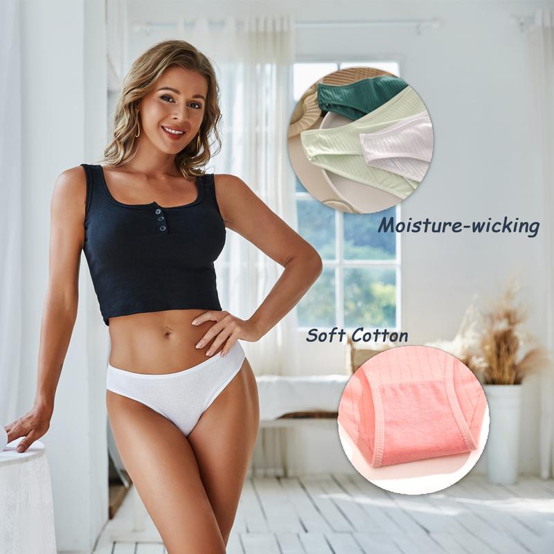 FINETOO Women's Cotton Briefs – 15-Pack Soft, Stretchy,Bikini Panties High Cut  Low Rise Breathable Panties, S-XL