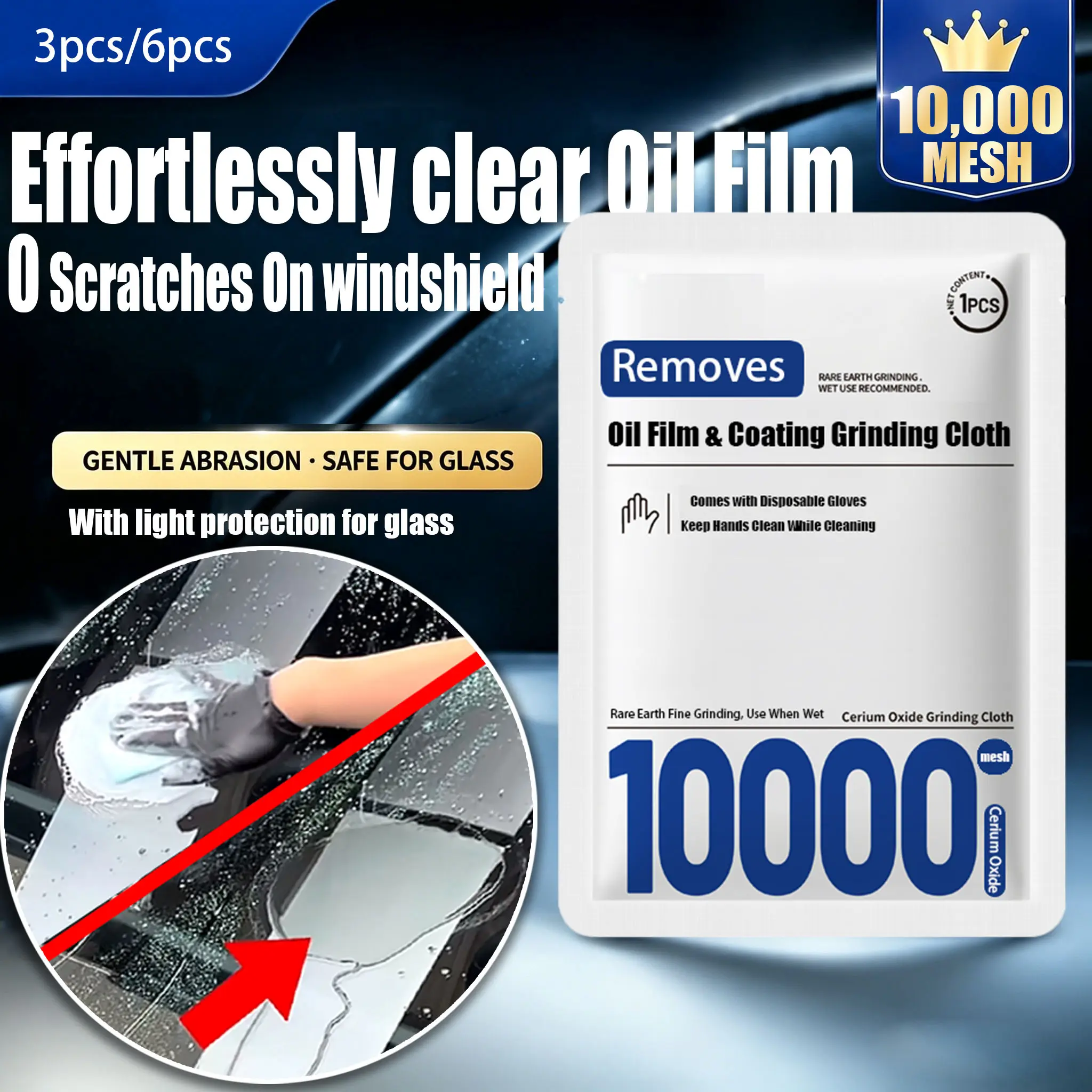 Glass Cleaner Oil Film cleaning Wipes kits-Scratch-Free Glass,Fast Cleaning, Compact & Portable