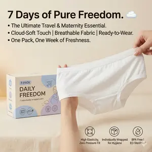 Women's Disposable Panties - BPA Free, Antibacterial & Individually Wrapped | High Elasticity Period Protection | Travel Essential Underwear