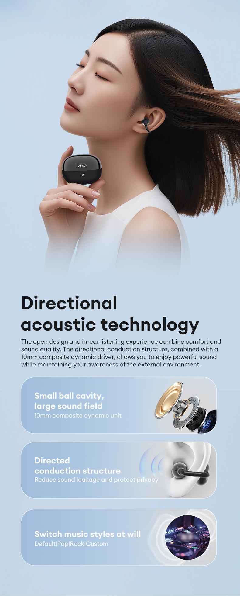 PAXA Hbuds pro  Bluetooth Heart Rate Earphones, supporting heart rate and blood oxygen detection, equipped with optical in ear detection, IPX5 waterproof and sweat proof, very suitable for outdoor sports