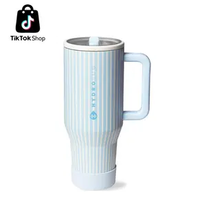 HydroJug Traveler 40oz Insulated Stainless Steel Water Bottle with Handle & Flip Straw Leak Resistant Tumbler Reusable Gifts for Women Men Cape Cod, 24 Hours Temperature Control