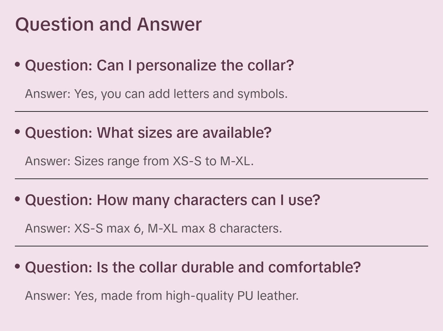 ALPHABET Brilliance Personalized Handmade PU Leather Dog Collar